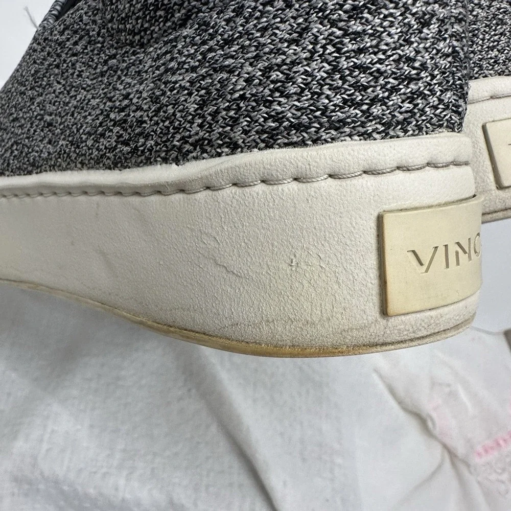 VINCE Walsh Knit Slip-on Sneakers Women's 8 M Gray White‎ Loafers Shoes Platform